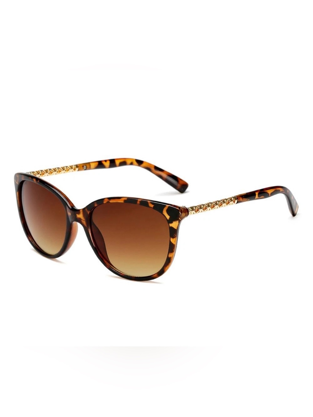 Tortoiseshell Cat-Eye Sunglasses with Gold Accent